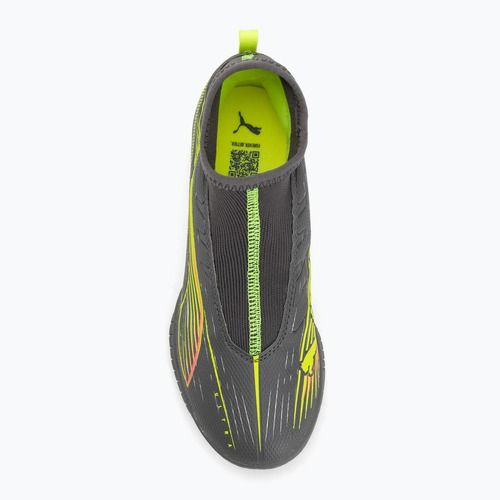 Buty piłkarskie dziecięce PUMA Ultra 5 Match+ LL TT + Mid Jr matte aged silver/yellow alert/puma aged silver