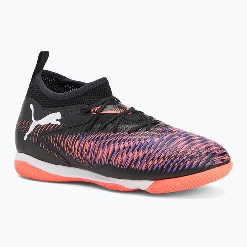 Buty piłkarskie dziecięce PUMA Future 8 Match IT + Mid puma black/ puma white/ glowing red