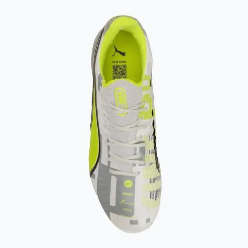 Buty piłkarskie męskie PUMA King Ultimate Forever FG/AG feather gray/electric lime/puma white/flat light gray