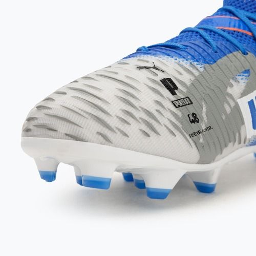 Buty piłkarskie dziecięce PUMA Future 8 Match Forever FG/AG Jr white/ultra blue/feather gray/puma black/glowing red