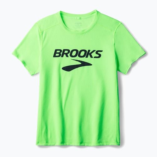Koszulka do biegania męska Brooks Distance 3.0 neo limeade/brooks logo