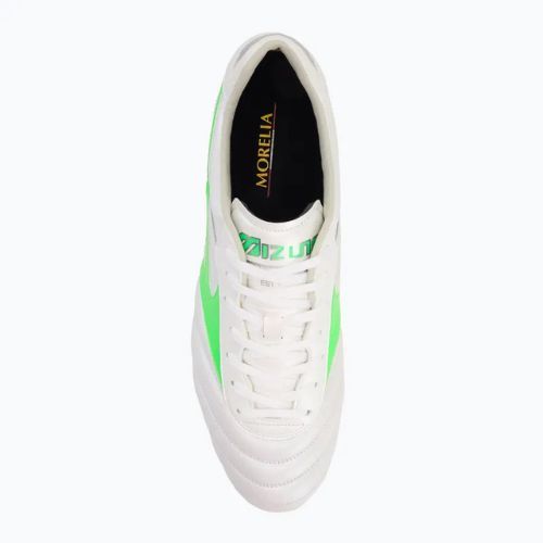 Buty piłkarskie męskie Mizuno Morelia II Elite Md white/neon green/galaxy silver