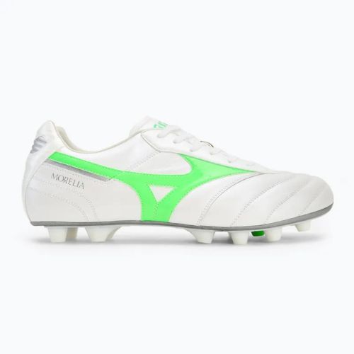 Buty piłkarskie męskie Mizuno Morelia II Elite Md white/neon green/galaxy silver