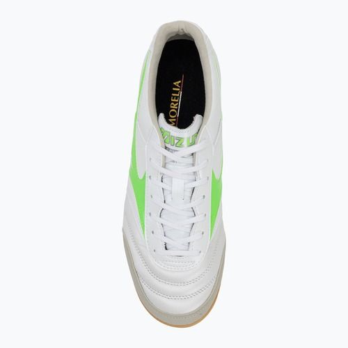 Buty piłkarskie męskie Mizuno Morelia Sala Elite IN white/neon green/galaxy silver