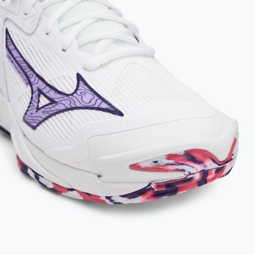 Buty do siatkówki damskie Mizuno Wave Momentum 3 white/violet indigo/camellia rose