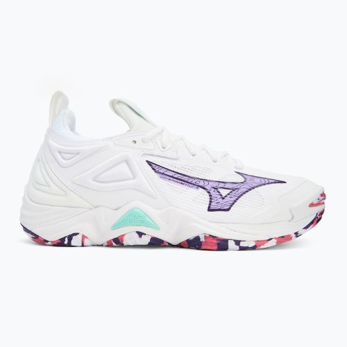 Buty do siatkówki damskie Mizuno Wave Momentum 3 white/violet indigo/camellia rose