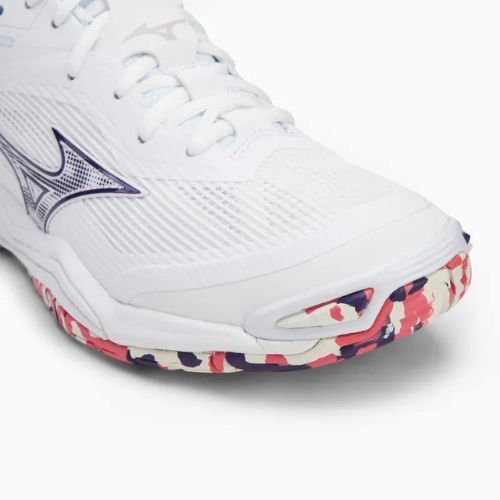 Buty do piłki ręcznej damskie  Mizuno Wave Stealth 6 white/violet indigo/camellia rose
