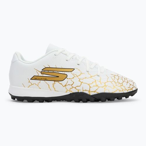 Buty piłkarskie dziecięce SKECHERS Skx_1.5 Youth Jr TF white/gold