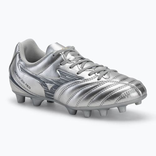 Buty piłkarskie dziecięce Mizuno Monarcida Neo III Select Jr Md galaxy silver/8605 c/gold