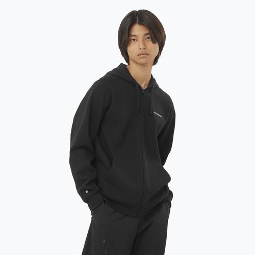 Bluza męska Salomon Logo Full Zip Hoodie deep black