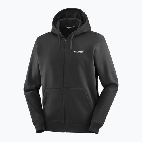 Bluza męska Salomon Logo Full Zip Hoodie deep black