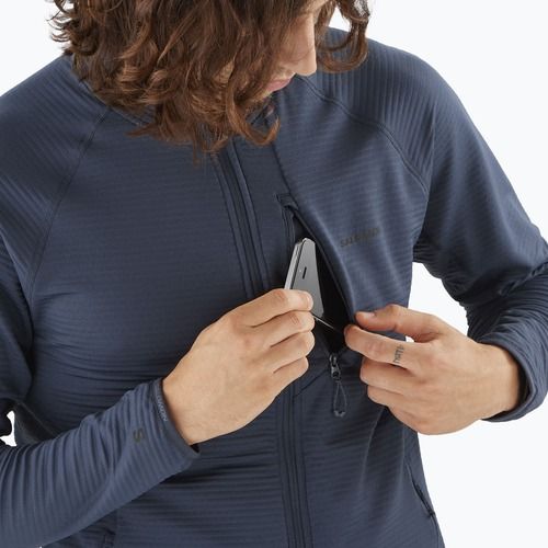 Bluza trekkingowa męska Salomon Lightwarm Full Zip blue nights