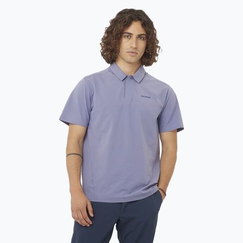 Koszulka polo męska Salomon Trackline Polo blue granite