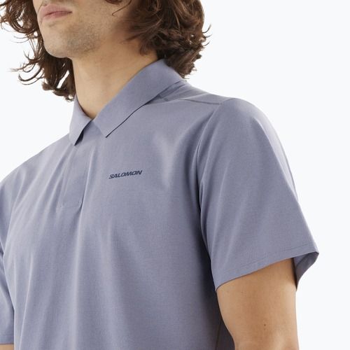 Koszulka polo męska Salomon Trackline Polo blue granite