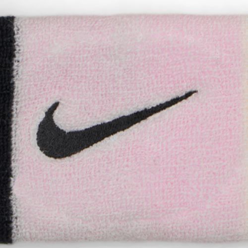 Frotki na nadgarstek Nike Swoosh Doublewide Wristbands 2 szt. pink foam/coconut milk/black