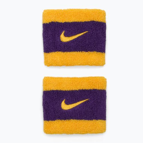 Frotki na nadgarstek Nike Swoosh Wristbands university gold/court purple/university gold