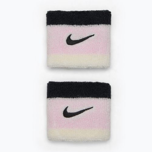 Frotki na nadgarstki Nike Swoosh Wristbands pink foam/coconut milk/black