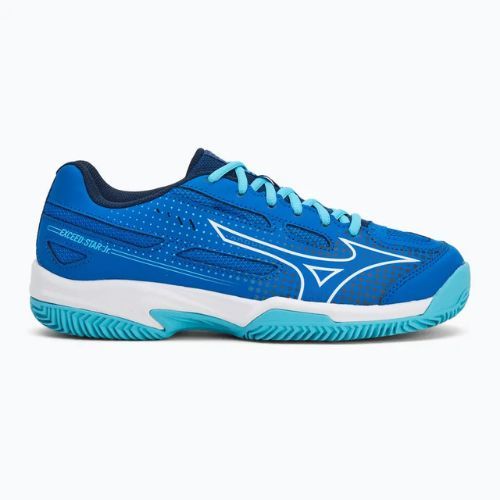 Buty do tenisa dziecięce Mizuno Exceed Star CC mugen blue/ white/ river blue