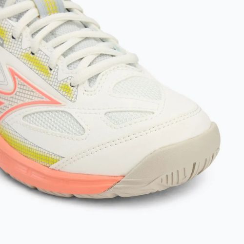 Buty do tenisa damskie Mizuno Break Shot 4 AC snow white/ neon flame/ ghost gray