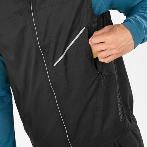 Bezrękawnik do biegania męski Salomon Sense Aero Wind deep black