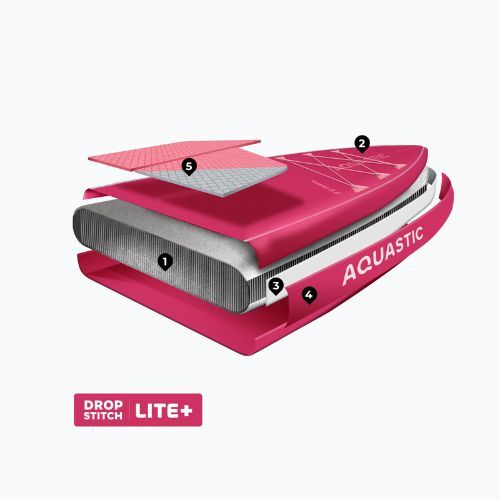 Zestaw deska SUP pompowana AQUASTIC Touring 11'6" różowy
