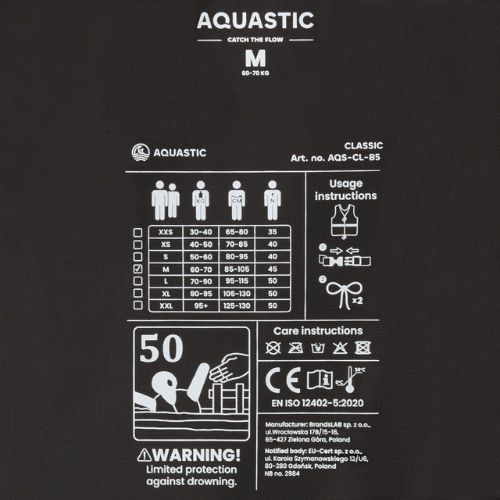 Kamizelka asekuracyjna AQUASTIC Classic 50N czerwony