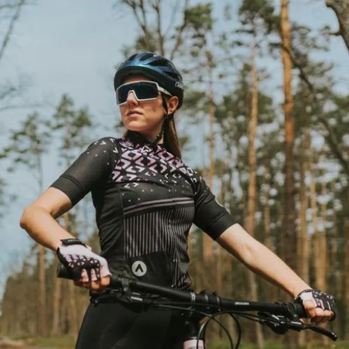 Koszulka rowerowa damska ATTABO Tevi WMNS czarny/różowy