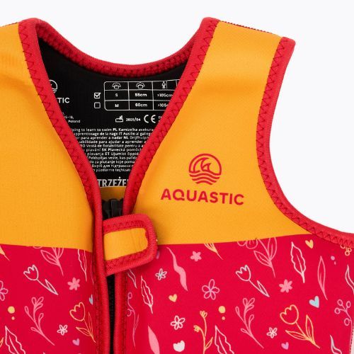 Kamizelka asekuracyjna dziecięca AQUASTIC Junior różowy/żółty