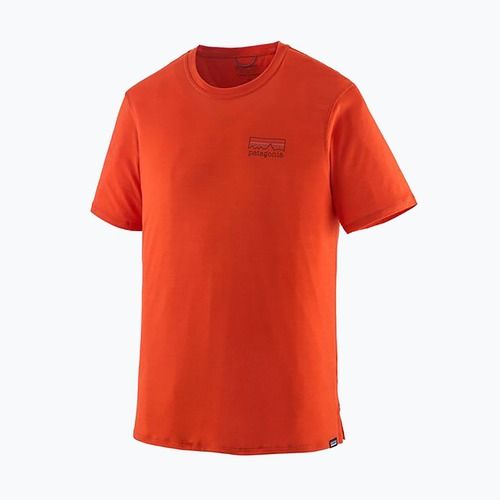 Koszulka męska Patagonia Cap Cool Merino Blend Graphic Shirt fitz roy strata/pollinator orange
