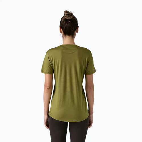 Koszulka damska Patagonia Cap Cool Merino Blend Graphic Shirt fitz roy strata: rinsed green