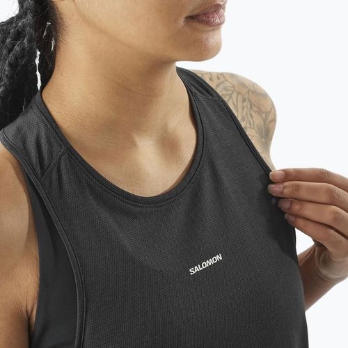 Koszulka do biegania damska Salomon SHAKEout Core Tank deep black