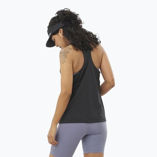 Koszulka do biegania damska Salomon SHAKEout Core Tank deep black