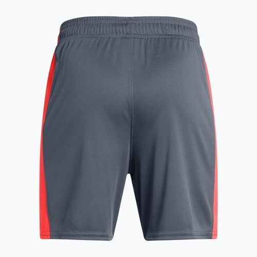 Spodenki piłkarskie dziecięce Under Armour Challenger Knit downpour gray/fire/white