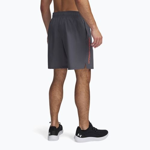 Spodenki treningowe męskie Under Armour Woven Wordmark castlerock/fire