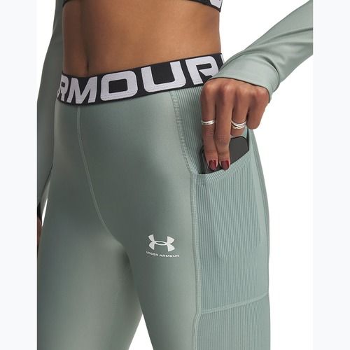 Legginsy damskie Under Armour HeatGear Rib silica green/silica green/white