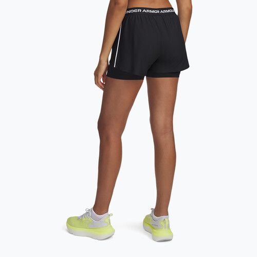 Spodenki treningowe damskie Under Armour Tech Play Up 2in1 black/black/white