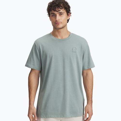 Koszulka koszykarska męska Under Armour Curry Heavyweight Trend Tee silica green/silica green