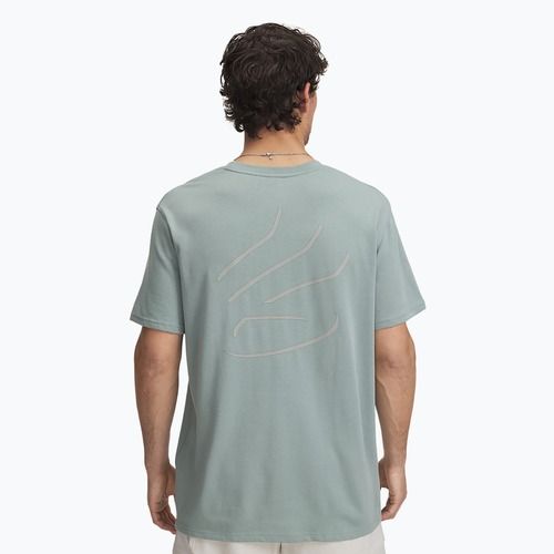 Koszulka koszykarska męska Under Armour Curry Heavyweight Trend Tee silica green/silica green