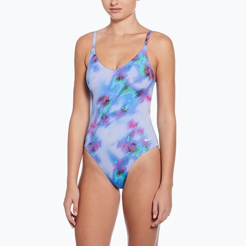 Strój pływacki jednoczęściowy damski Nike Floral Blur V-Neck hydrangeas