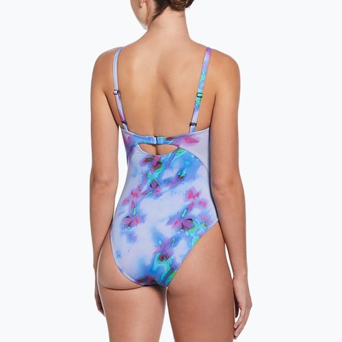Strój pływacki jednoczęściowy damski Nike Floral Blur V-Neck hydrangeas
