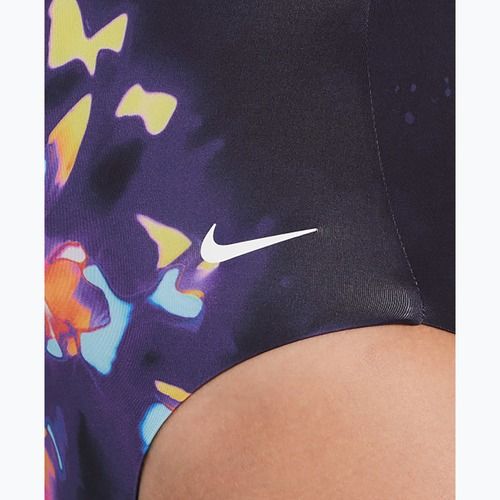 Strój pływacki jednoczęściowy damski Nike Floral Blur V-Neck black
