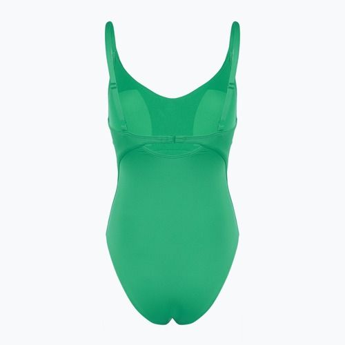 Strój pływacki jednoczęściowy damski Nike Essential V-Neck stadium green