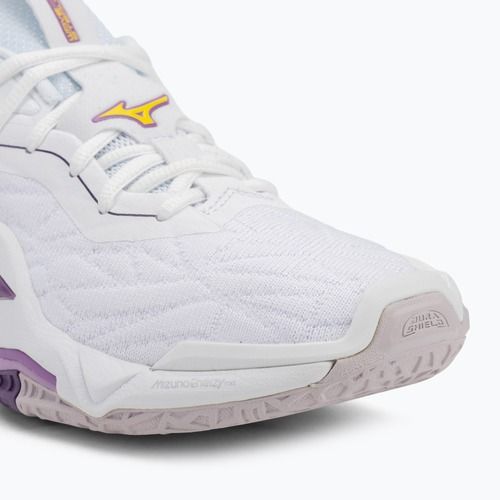 Buty do piłki ręcznej Mizuno Wav Stealth Neo 2 white/navy peony/peach parfait