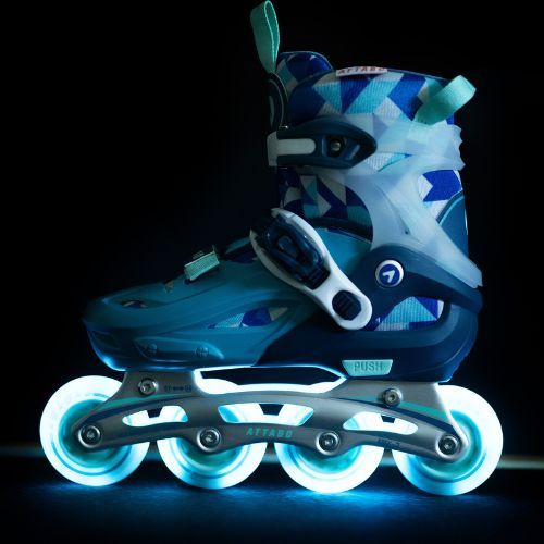 Łyżworolki dziecięce ATTABO 2 w 1  Flashled regulowane niebieski