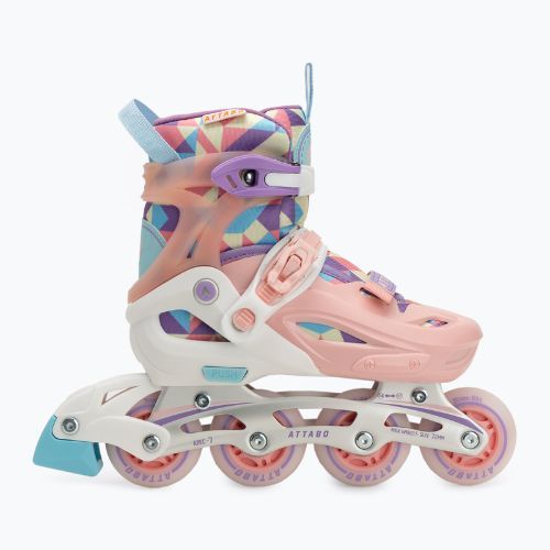 Łyżworolki dziecięce ATTABO 2 w 1 Flashled regulowane różowy