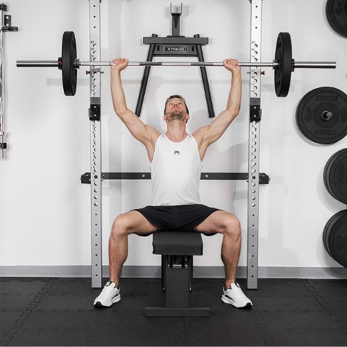 Klatka ścienna TREXO Mercury w zestawie z ławką i wieszakiem na talerze czarny