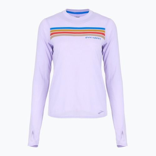 Koszulka do biegania damska Brooks Distance Graphic heather violet dash/stripe