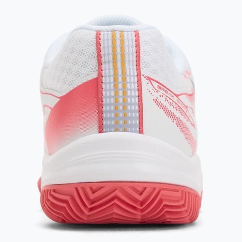 Buty do tenisa dziecięce Mizuno Break Shot 5 Jr CC white/blue granite/calypso coral