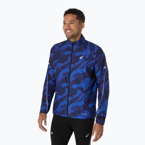 Kurtka do biegania męska ASICS Road Lite-Show Packable performance black/dark cobalt
