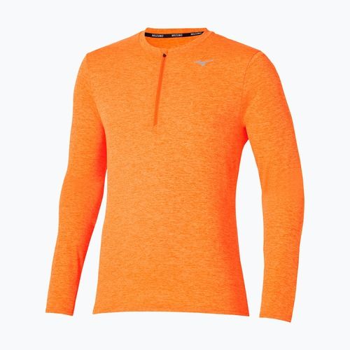 Longsleeve do biegania męski Mizuno Core Impulse Half Zip Tee tangelo